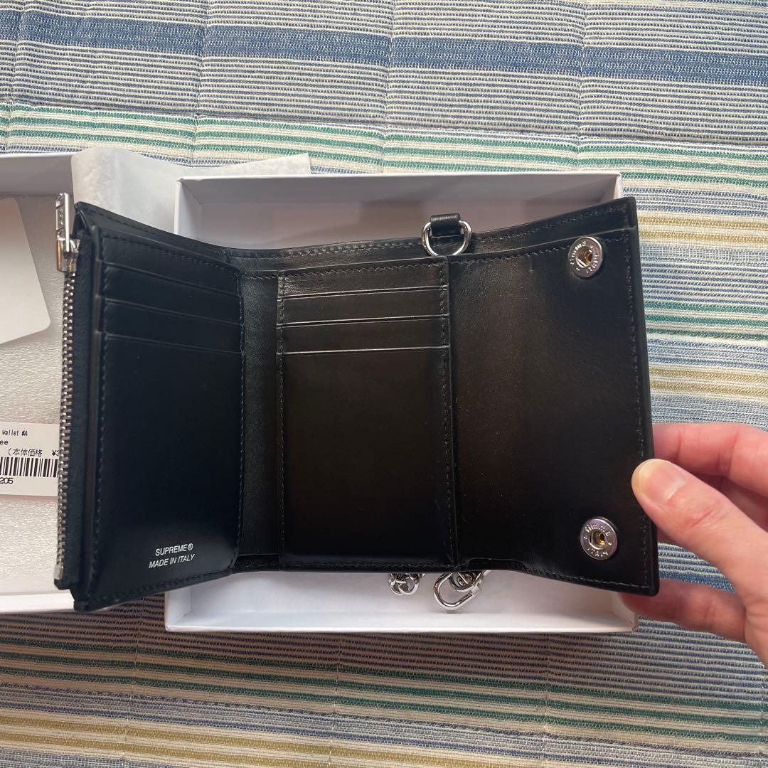 Supreme ブラック レザー ウォレットチェーン