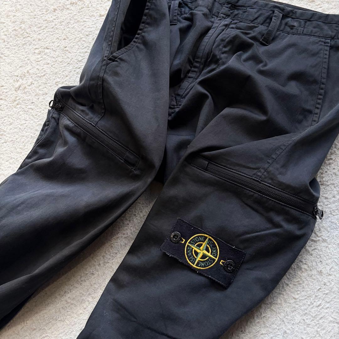 【希少品】ストーンアイランド カーゴパンツ ワッペン ウール混 ブラック W32