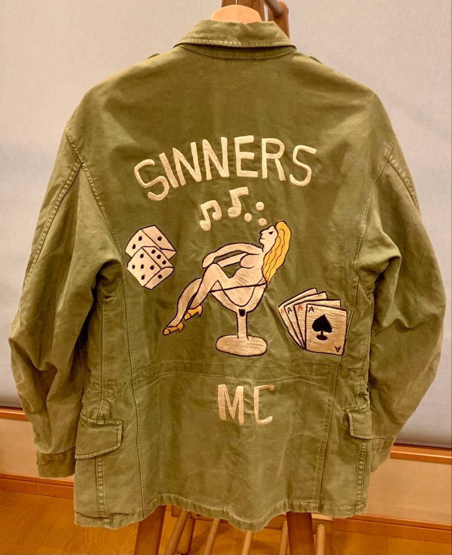 60s 70s 実在MCミリタリー ジャケット M-51 モーターサイクルクラブ