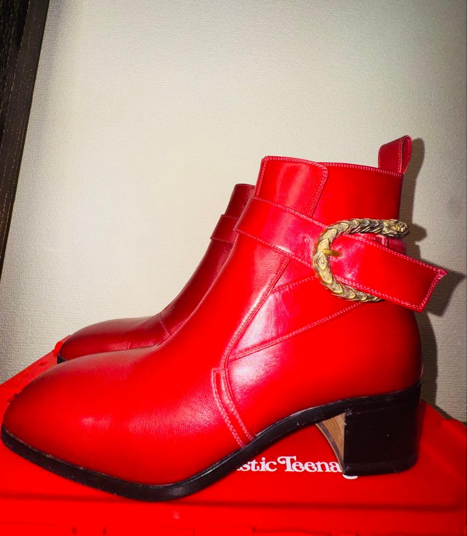 【ポールカージー】ミケーレ グッチ タイガーバックル ヒールブーツ