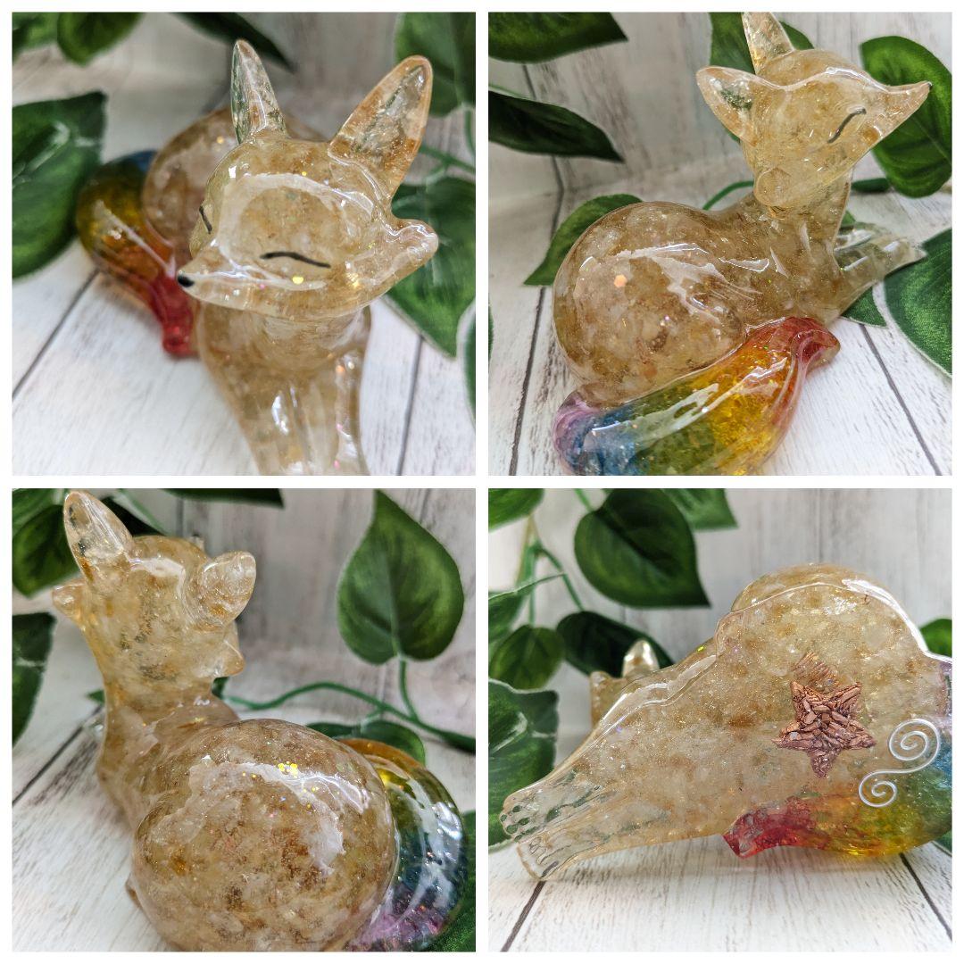 【睦月】ラピスラズリの蝶ネクタイねこちゃん形オルゴナイト☆他２点