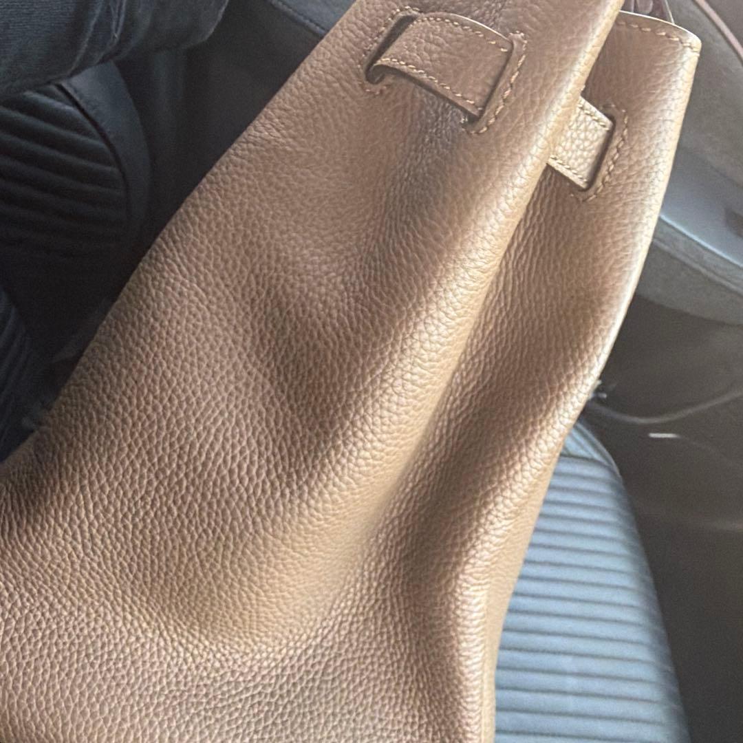 グレー レザー ハンドバッグ