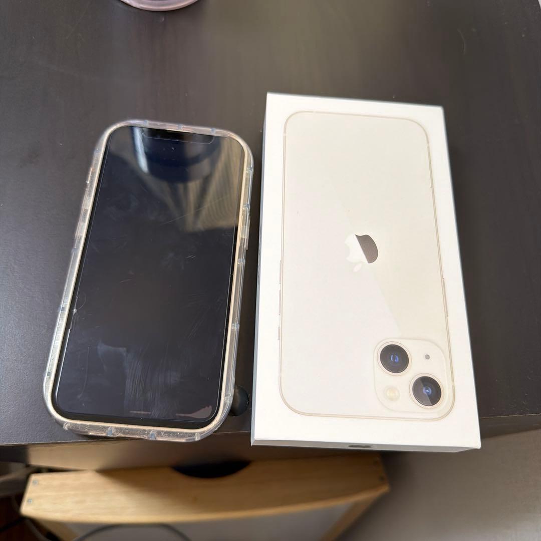 【傷無し】Apple iPhone 13 ホワイト 本体 充電ケーブル付き