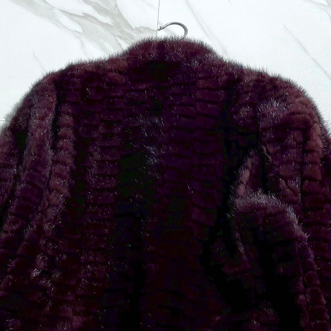 美品✨ SAGAMINK カラーミンク パープル ファーコート ハーフ丈 L