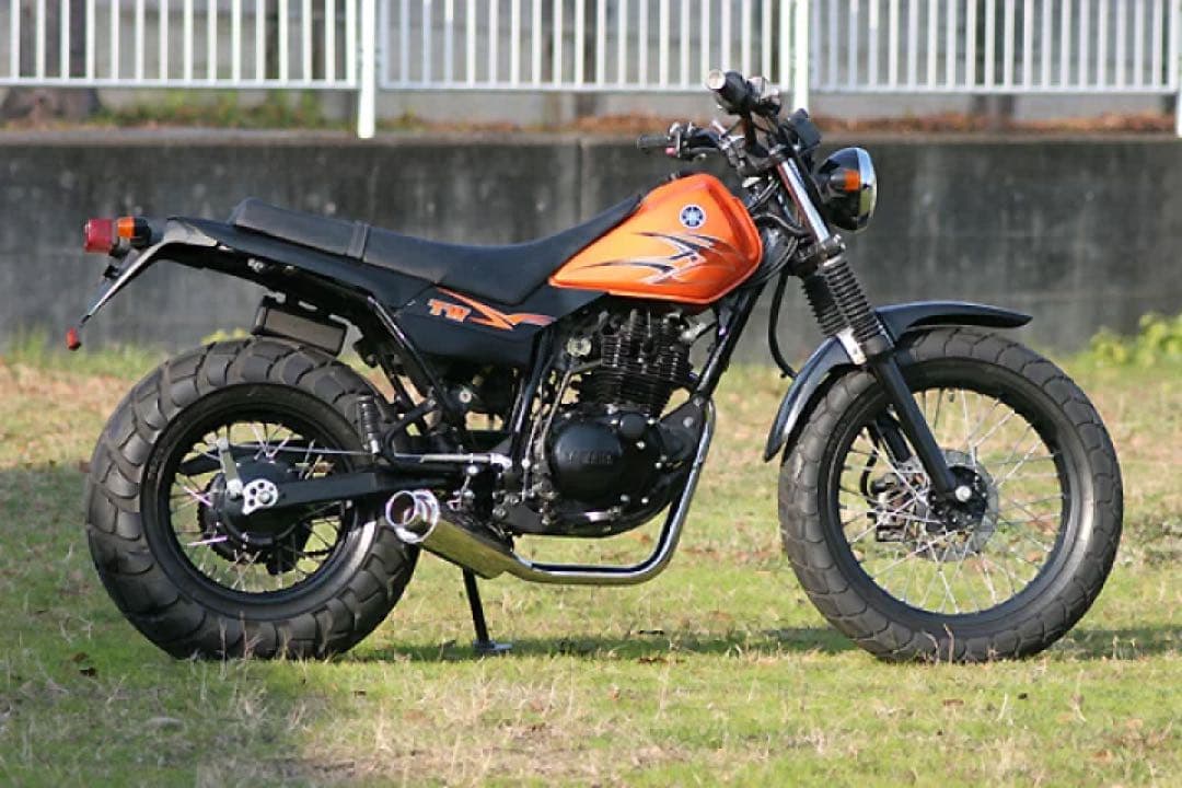 専用HMS ヤマハTW200 100φ砲弾マフラー SUS (Type3)