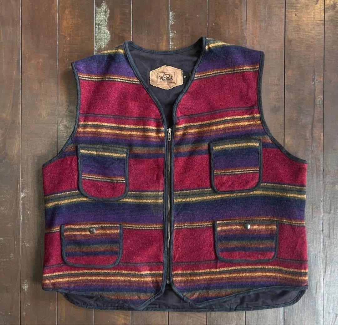 USA製！！【Woolrich ウールリッチ】ヴィンテージウールベスト XL