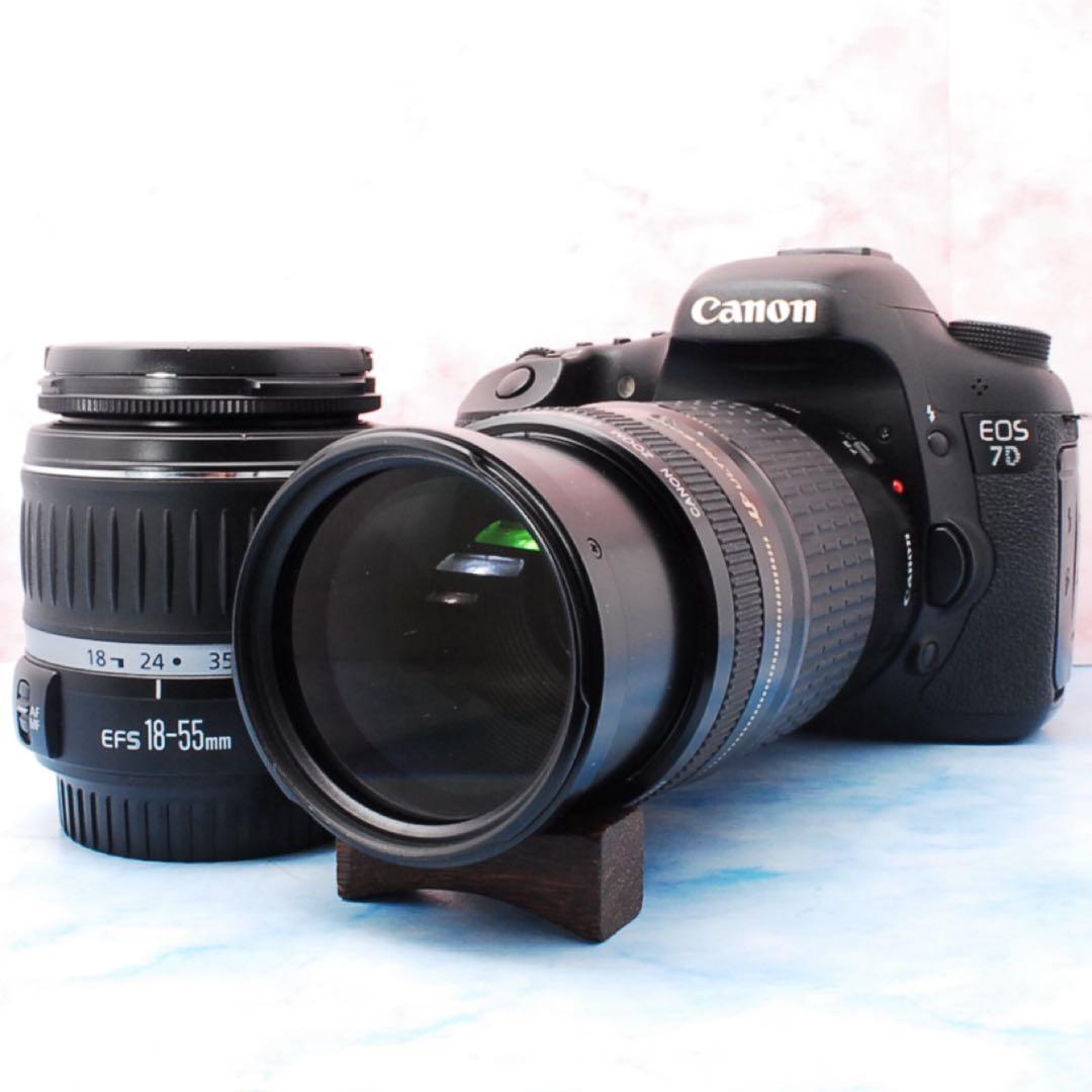 キャノン EOS 7D★超望遠レンズ付Wレンズ★一眼レフカメラ★本格撮影！