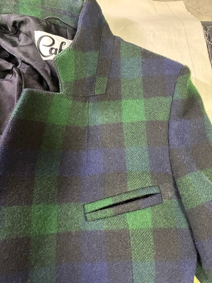 Cabanaダブルブレスト ブラックウォッチ　ウールテーラードジャケット 38