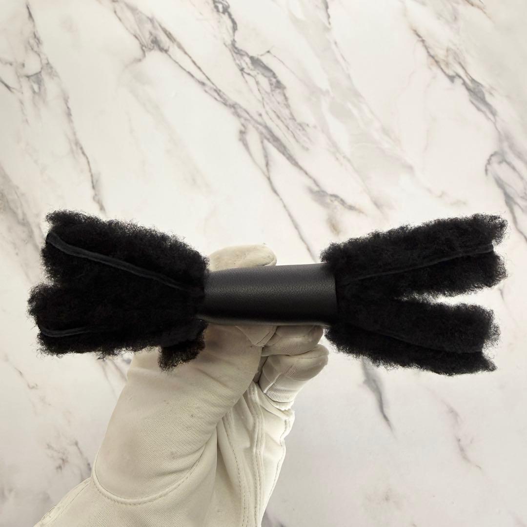 【新品未使用】エルメス バディ チャーム ブラック 黒 ムートン W刻印