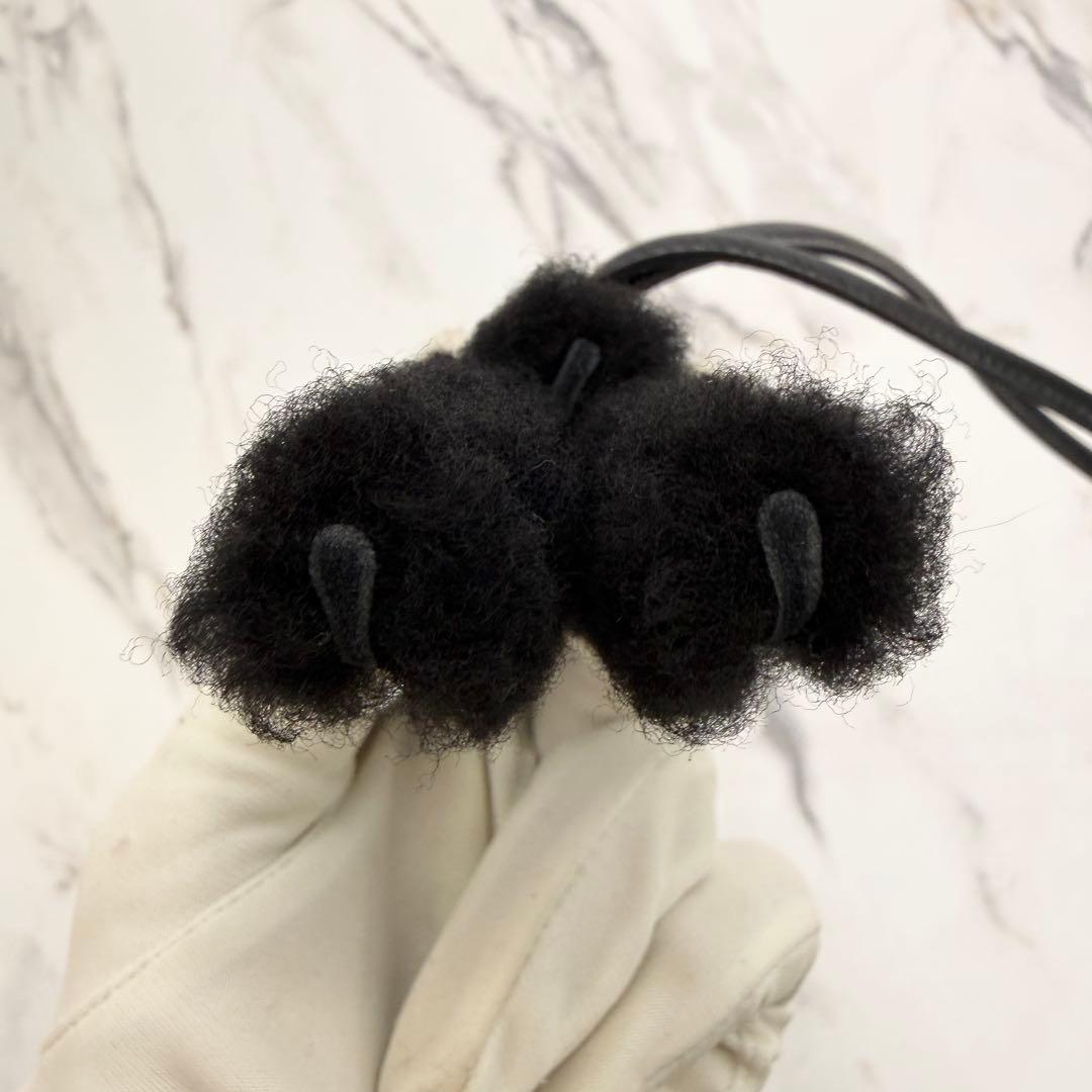 【新品未使用】エルメス バディ チャーム ブラック 黒 ムートン W刻印