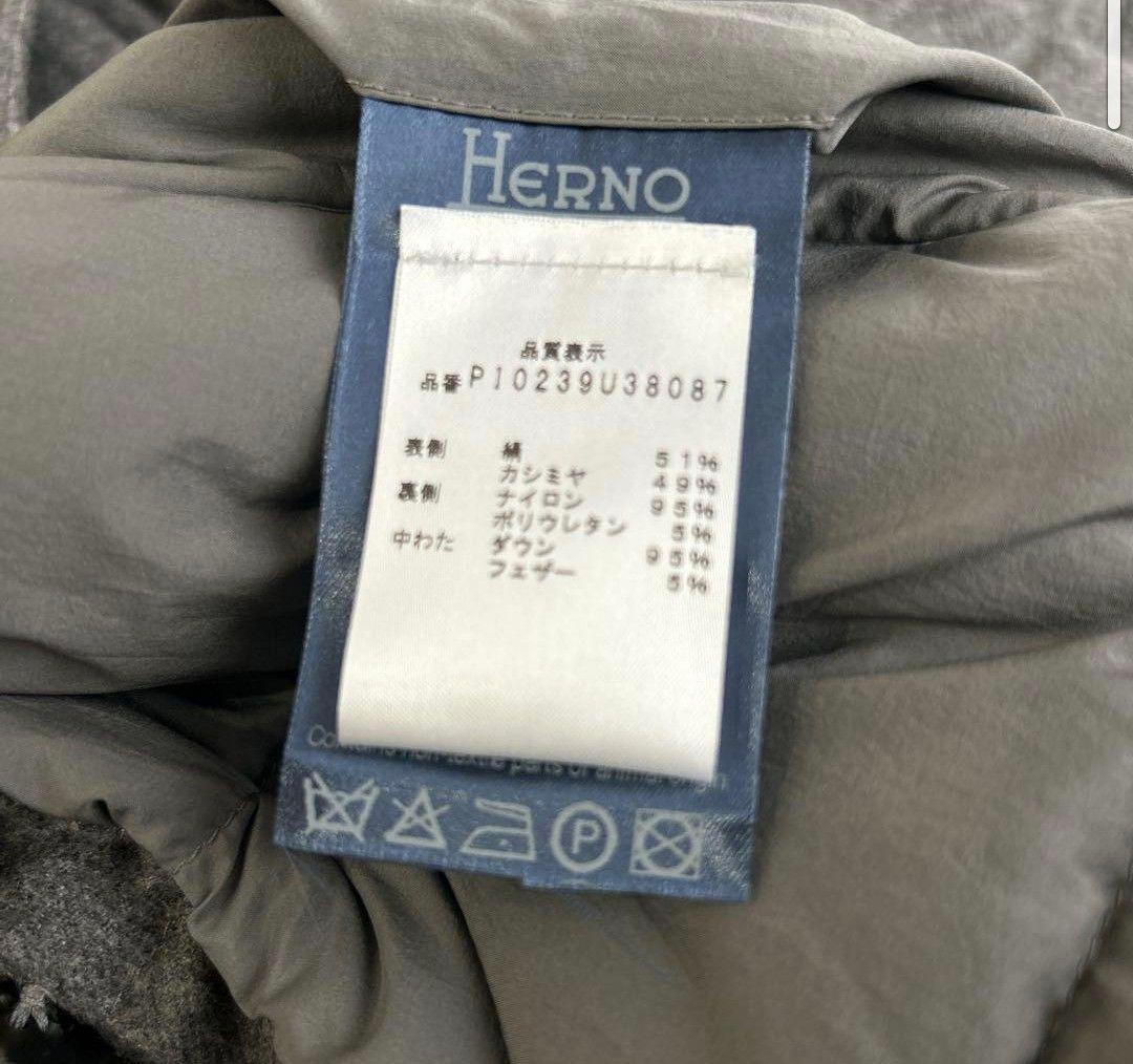 【美品】HERNO ダウンベスト グレー ダブルジップ ヘルノ