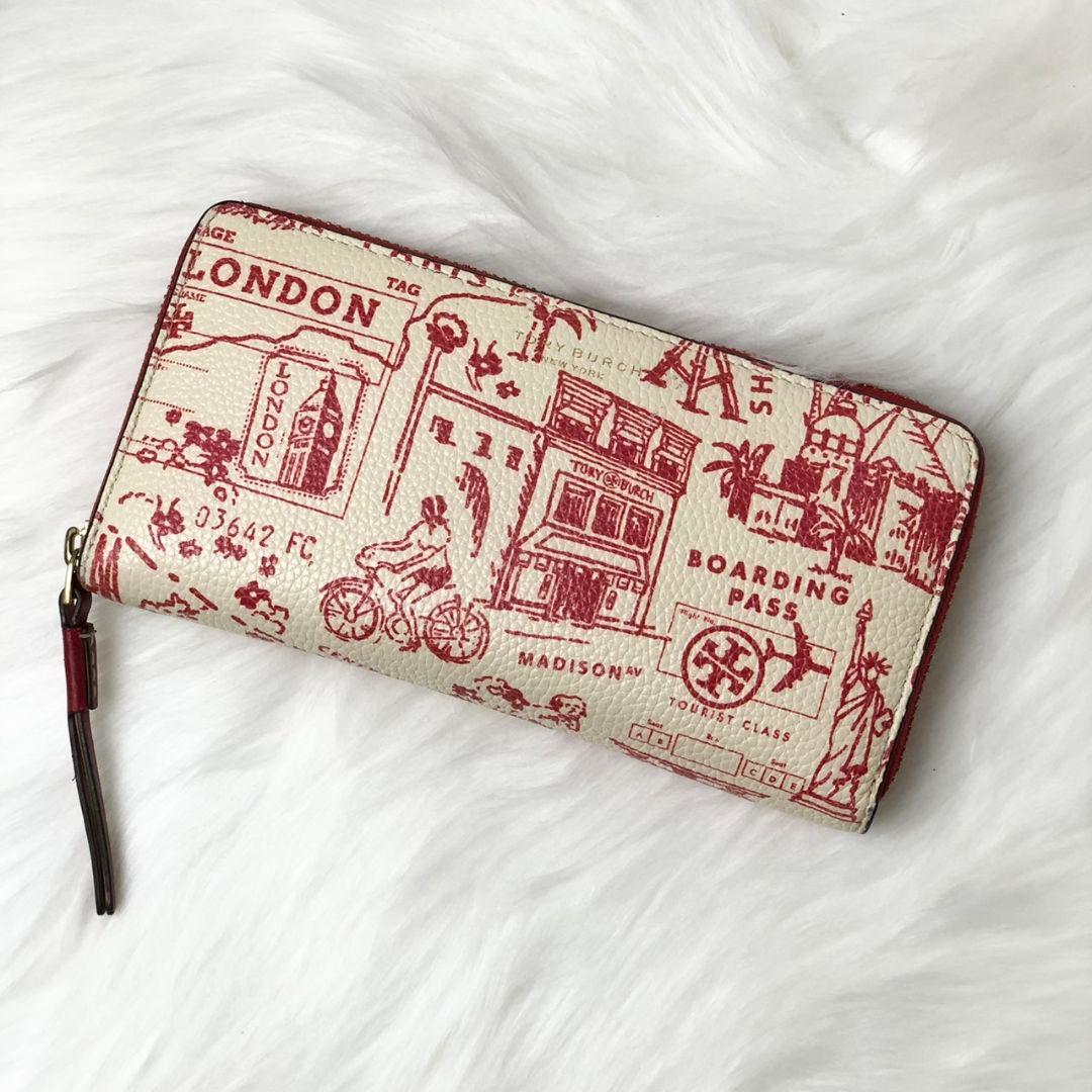 【レア美品】トリーバーチ 長財布 ペリー プリンテッド ジップ コンチネンタル