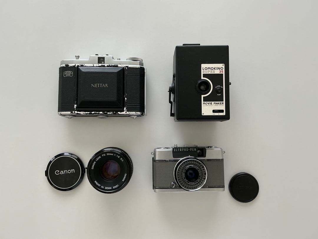 フィルムカメラセット 中判 ハーフ 4連 レンズ