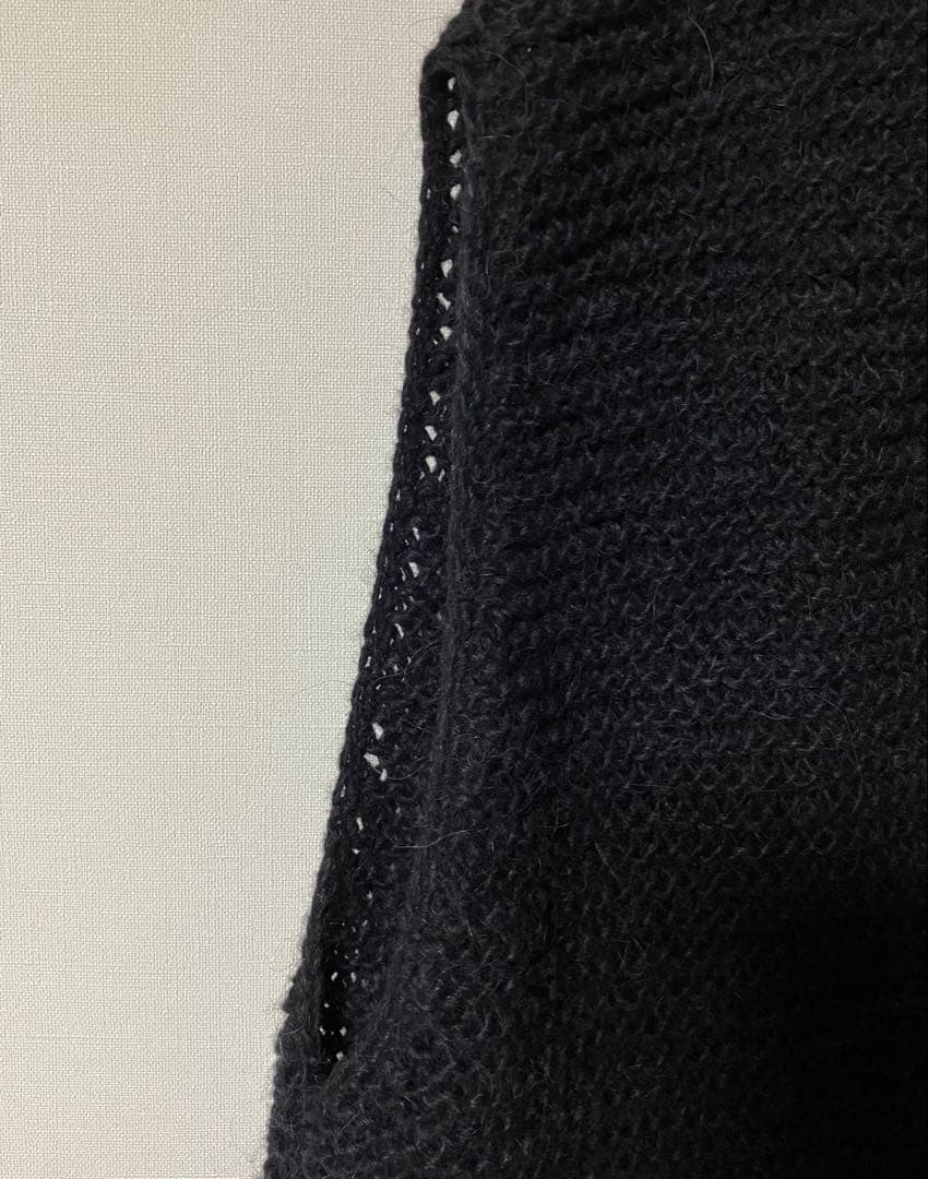 ゴーシュ アルパカウールハンドニット ベスト　ブラック