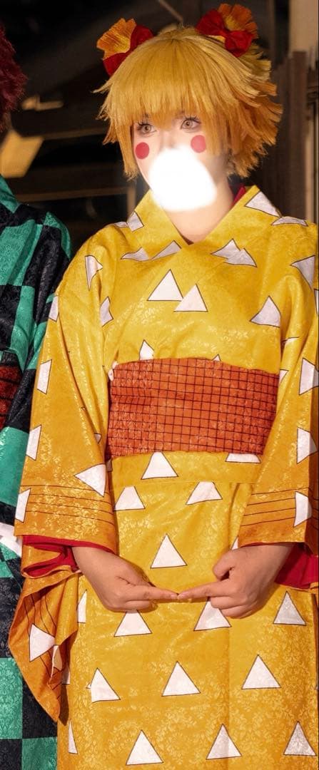鬼滅の刃 遊郭編 我妻善逸コスプレ衣装➕ ウィッグsサイズ