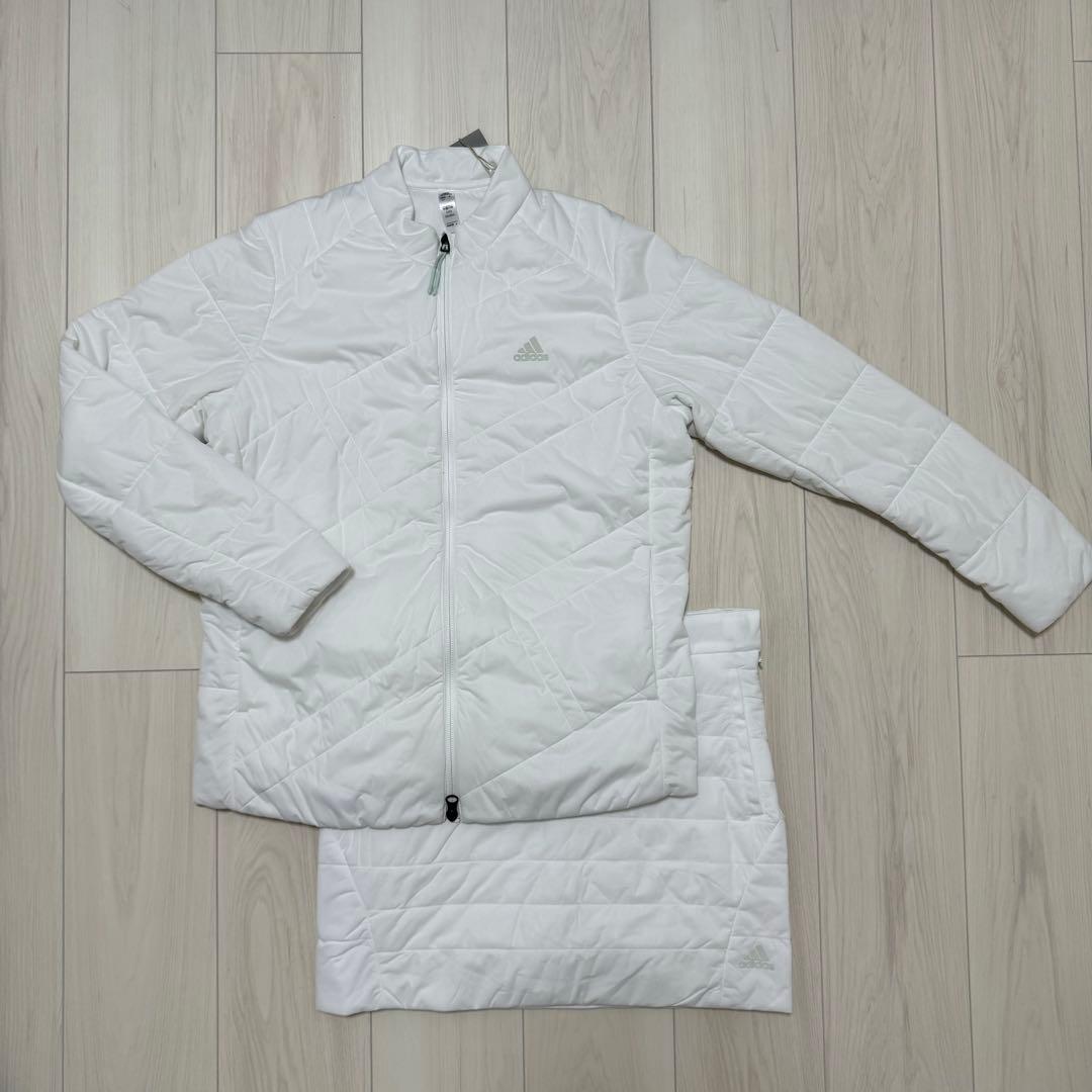 新品 アディダス セットアップ 中綿　ジャケット　スカート　秋冬　かわいい 白