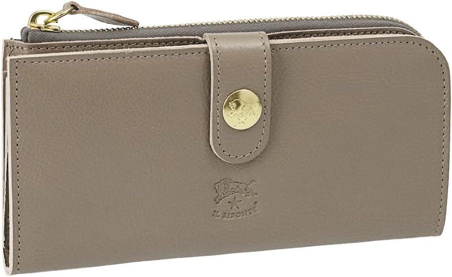 [イルビゾンテ] 2つ折り長財布　小銭入れ付 L字ファスナー　グレージュ