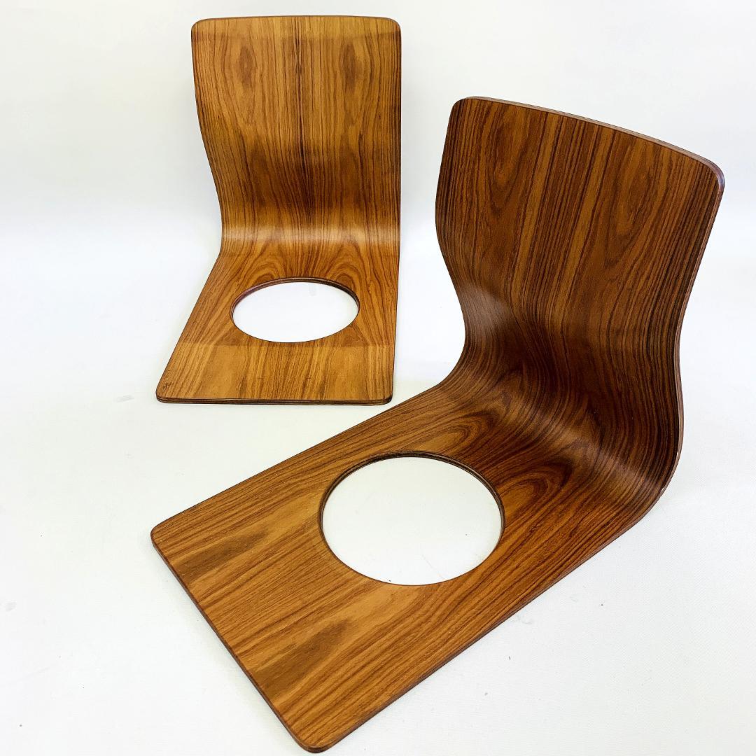 Tendo 天童木工 座椅子 2脚セット 藤森健次 曲木 ケヤキ ローズウッド①