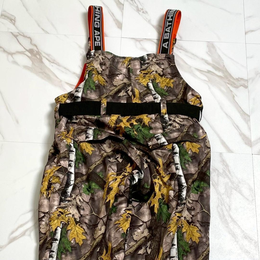 未使用級　アベイシングエイプ　リアルツリー　オーバーオール　カモ柄　ベルト付　L