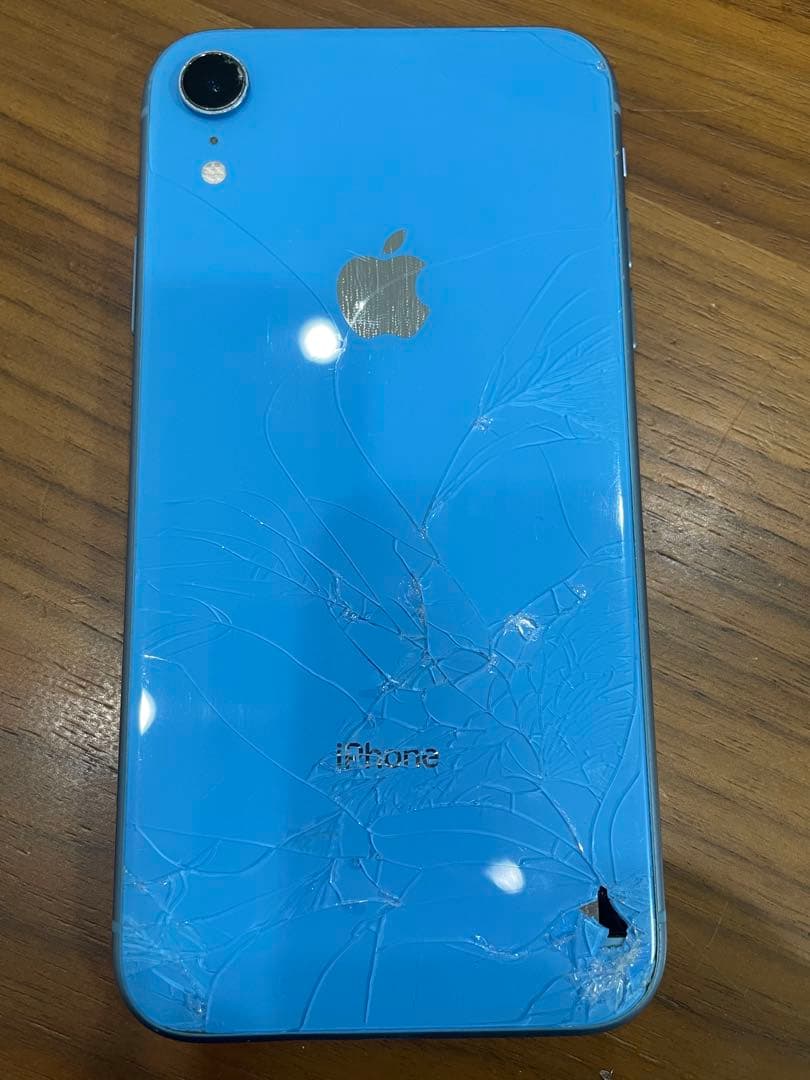 iPhoneXR 128GB ブルー　画面・背面割れあり