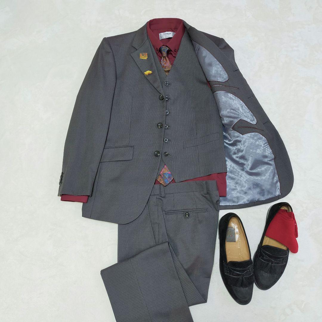 90S　FICCE　46　3釦スリーピーススーツ