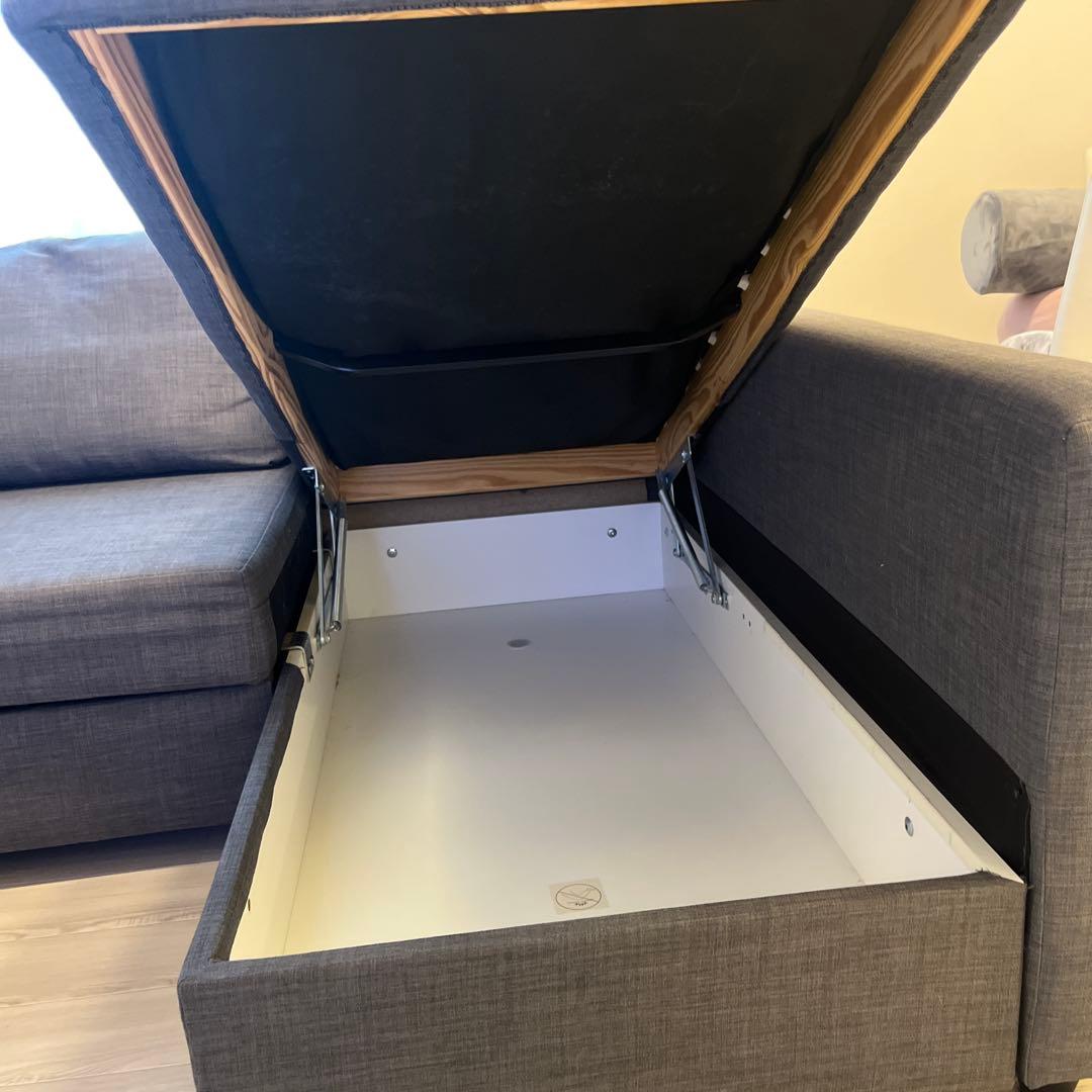 【直接引取】IKEA FRIHETEN ソファベッド ダークグレーフリーヘーテン