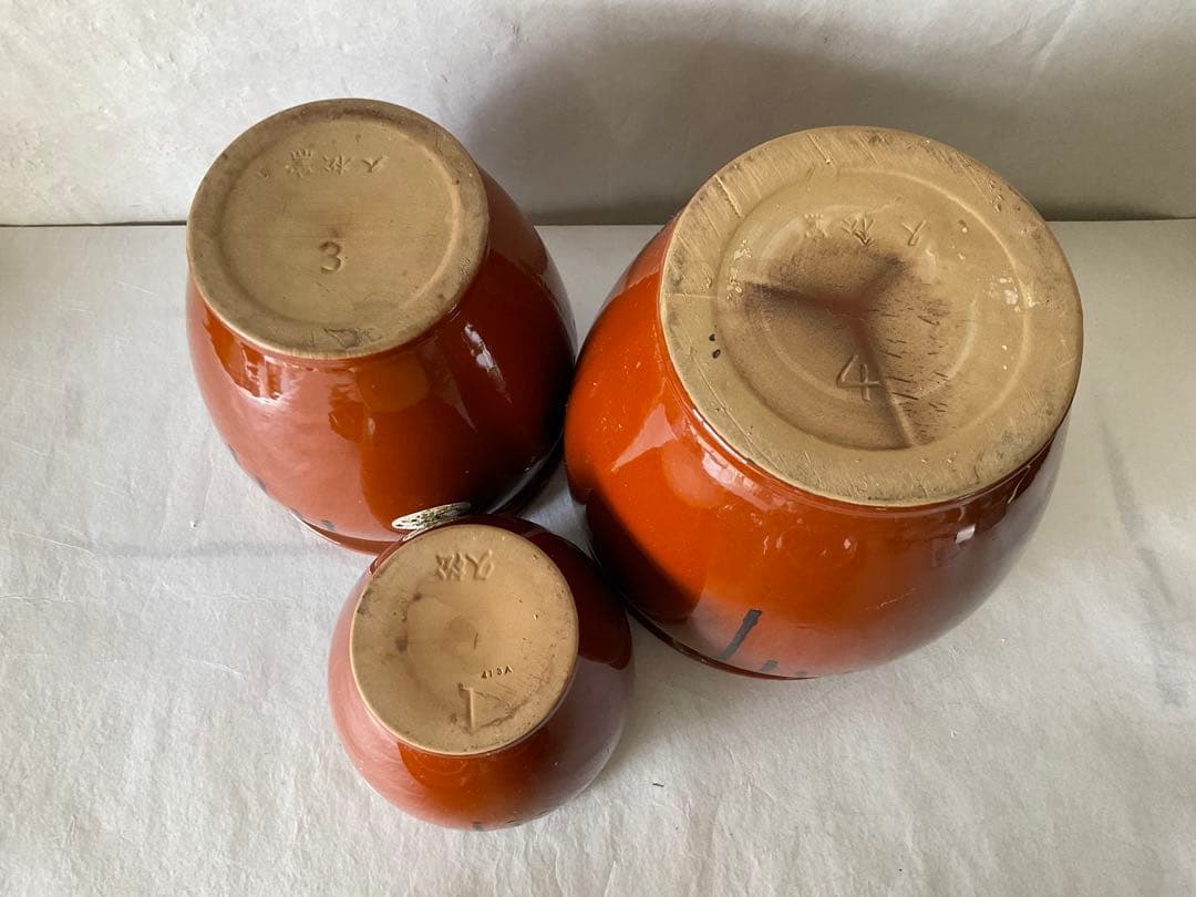 ★⭐︎久松窯 甕 飲食物容器 梅干し壺 1号＋3号＋4号 3点セット