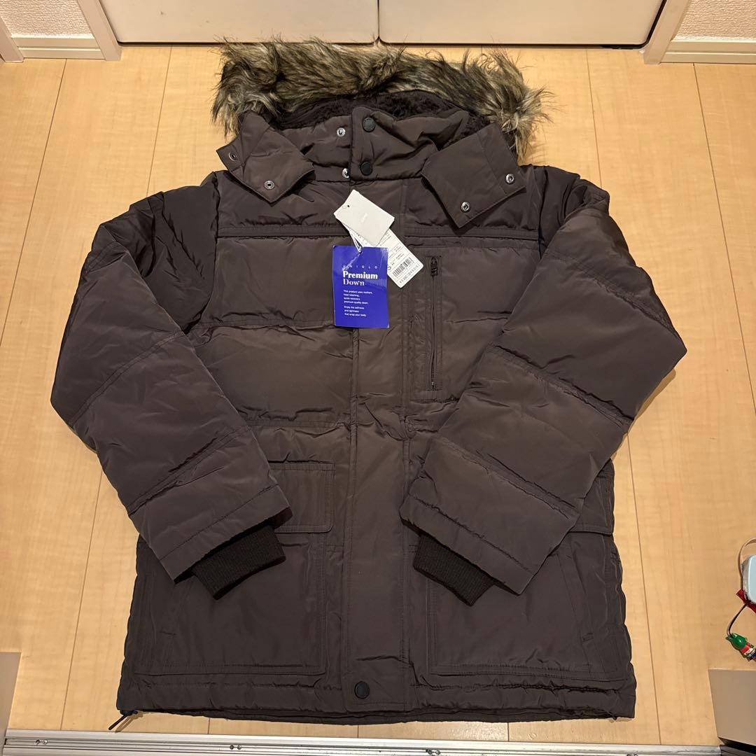 新品 ユニクロ プレミアム ダウンジャケット Sサイズ 茶 ブラウンY2K