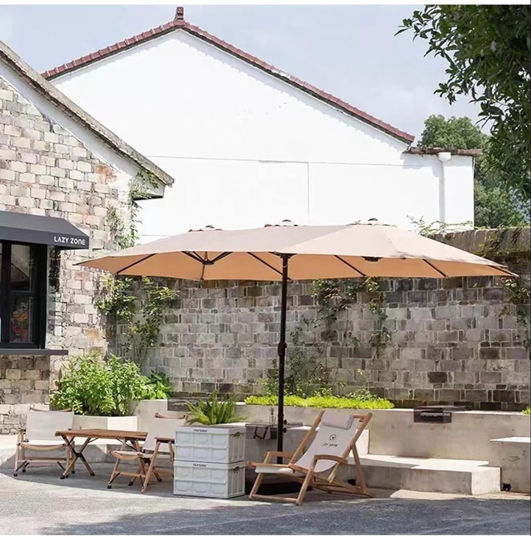 (値下げ)パラソル ガーデンパラソル 大型 長方　撥水加工 クランク開閉付き