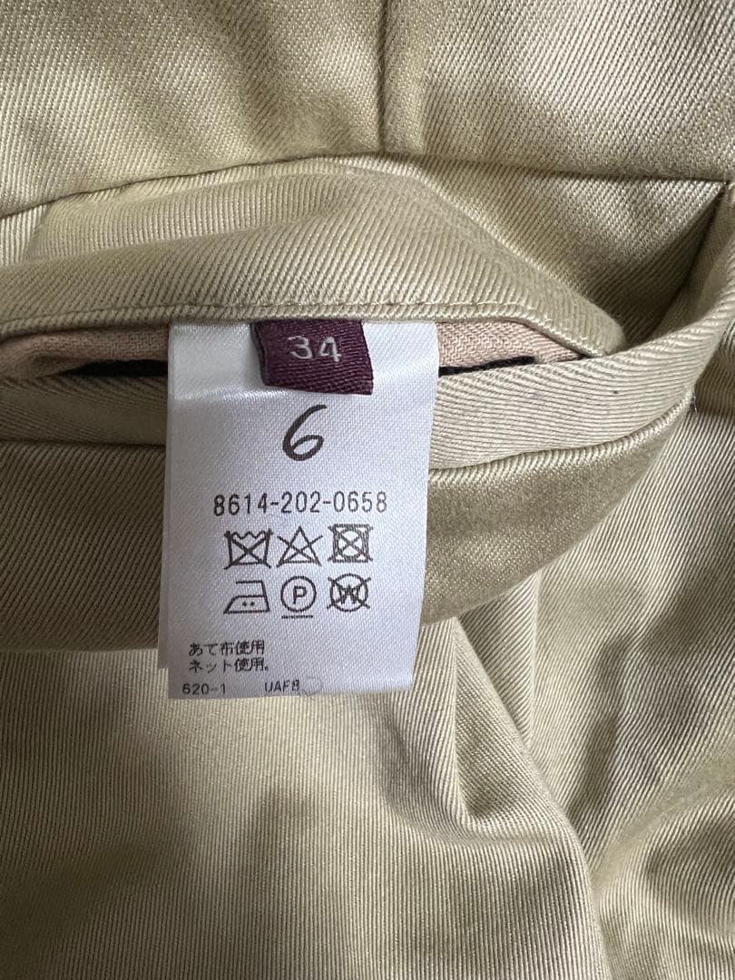 6(ROKU)コットン チノパンツ　マーベルパンツ　34