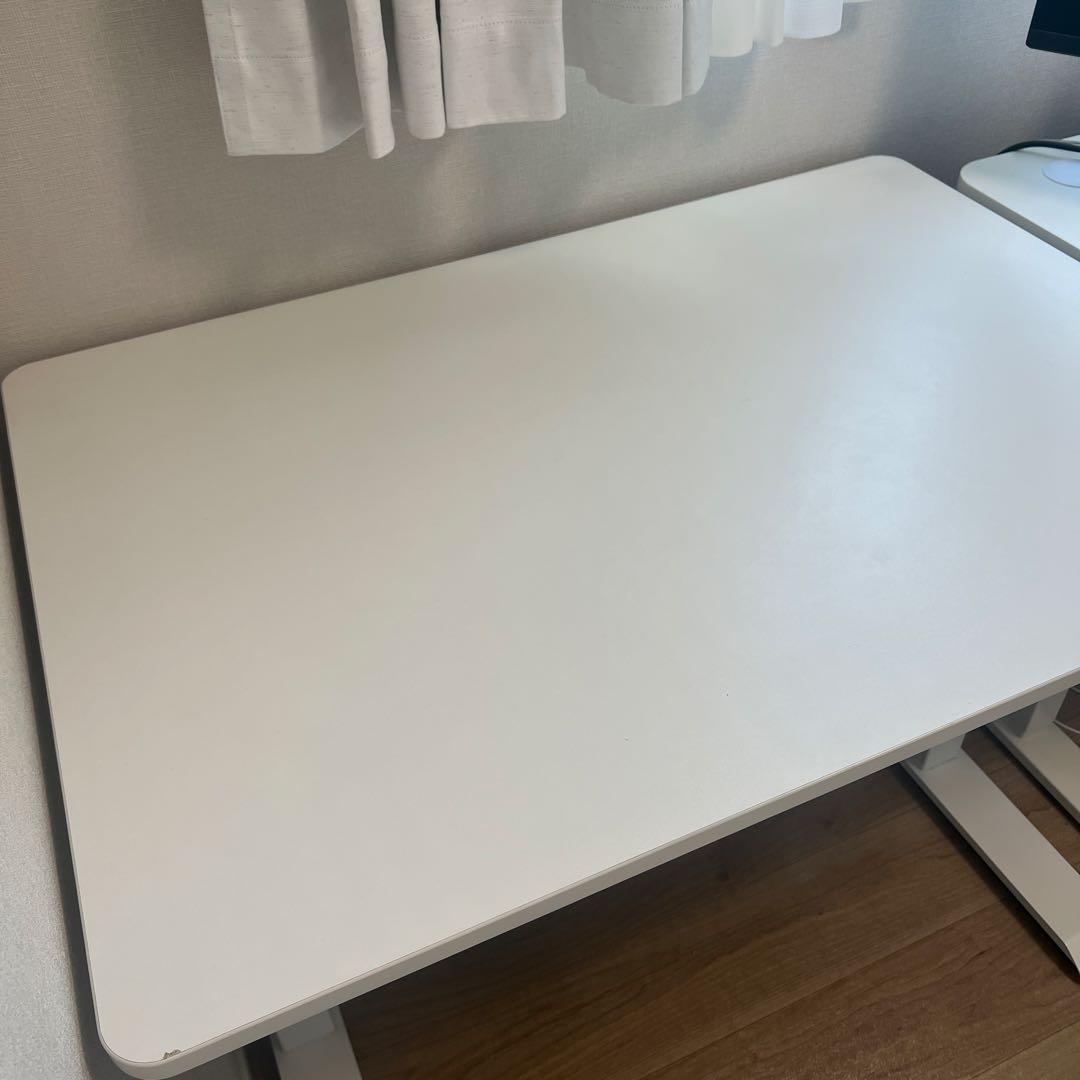 【美品】山善 YAMAZEN 電動昇降 デスク 幅100奥行70 ホワイト 白