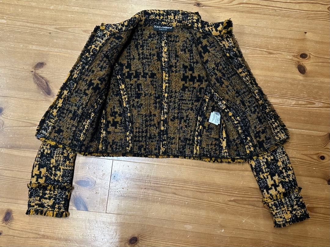 DOLCE&GABBANA ブラック/イエロー ツイードジャケット