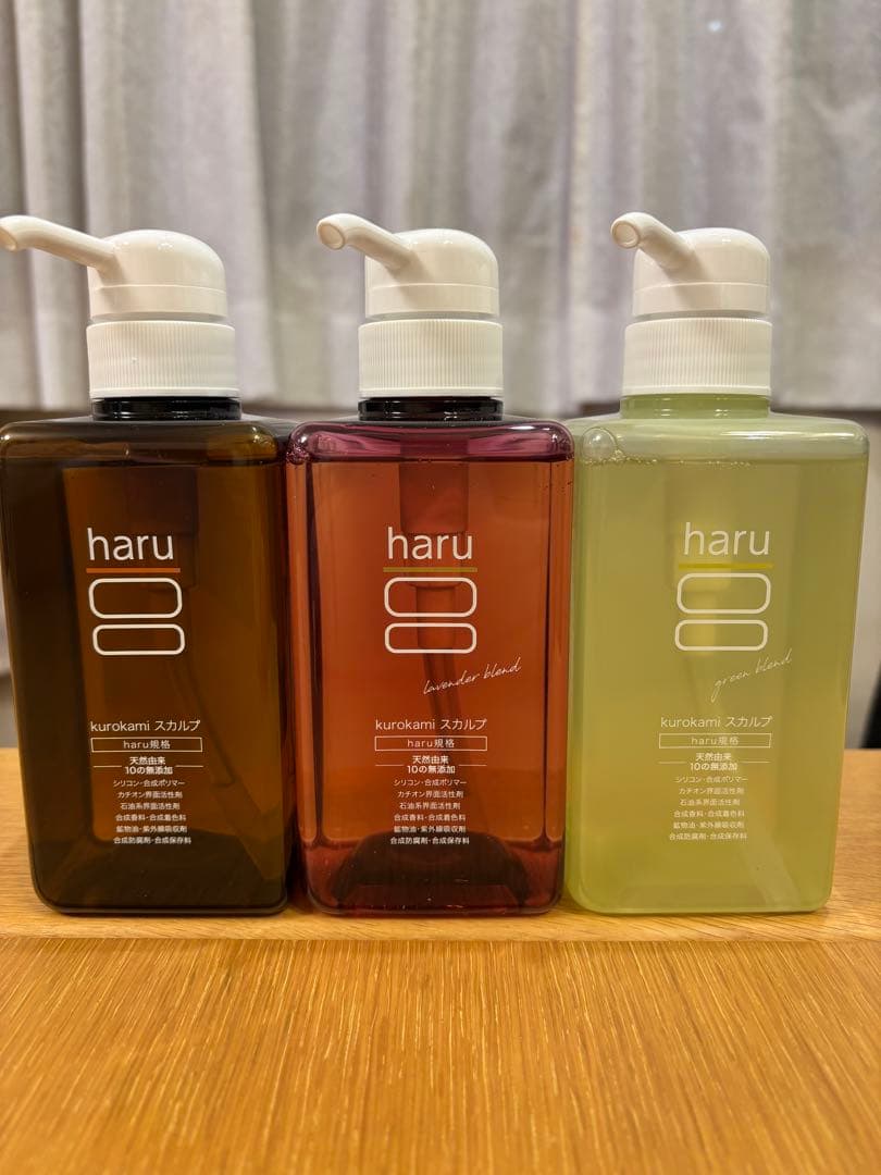 haru 黒髪スカルプシャンプー 400mL 3種セット