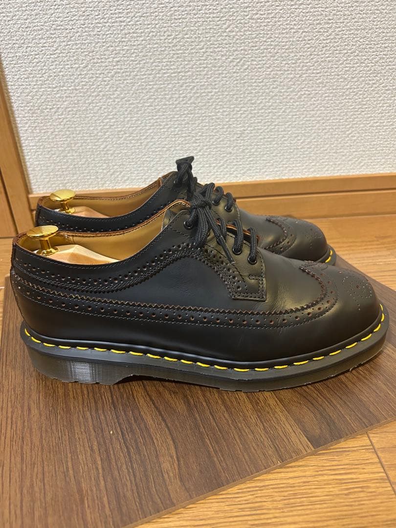 ドクターマーチン　茶芯レザー　フルブローグ厚底ウィングチップレザーシューズ　最終