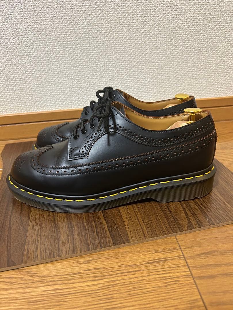 ドクターマーチン　茶芯レザー　フルブローグ厚底ウィングチップレザーシューズ　最終