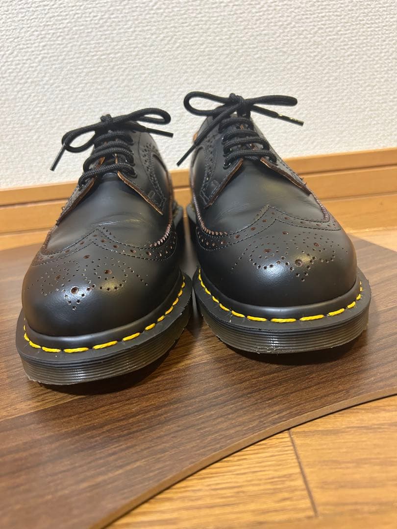 ドクターマーチン　茶芯レザー　フルブローグ厚底ウィングチップレザーシューズ　最終