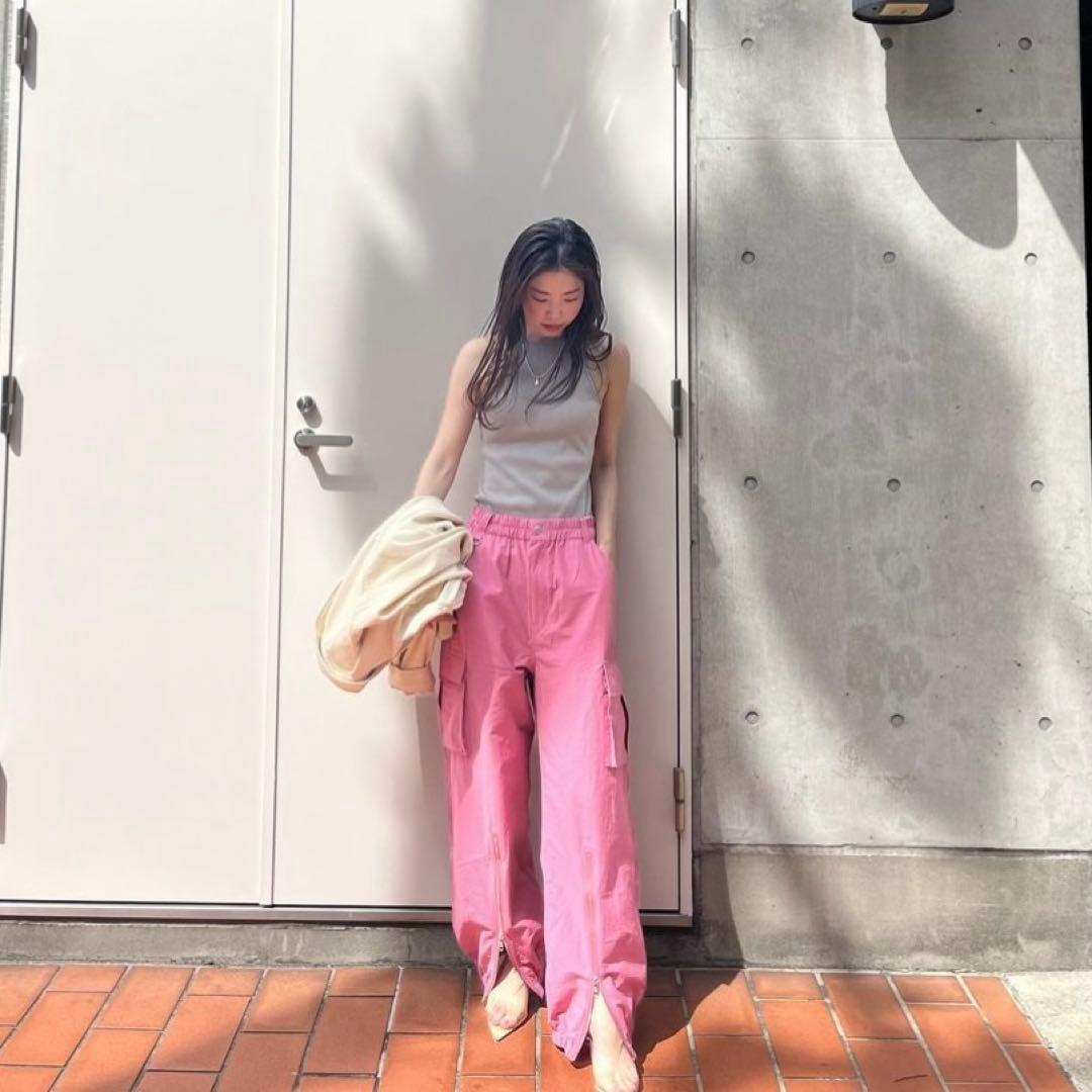 searoomlynn ☆ ヘムZipルーズカーゴパンツ（ピンク）