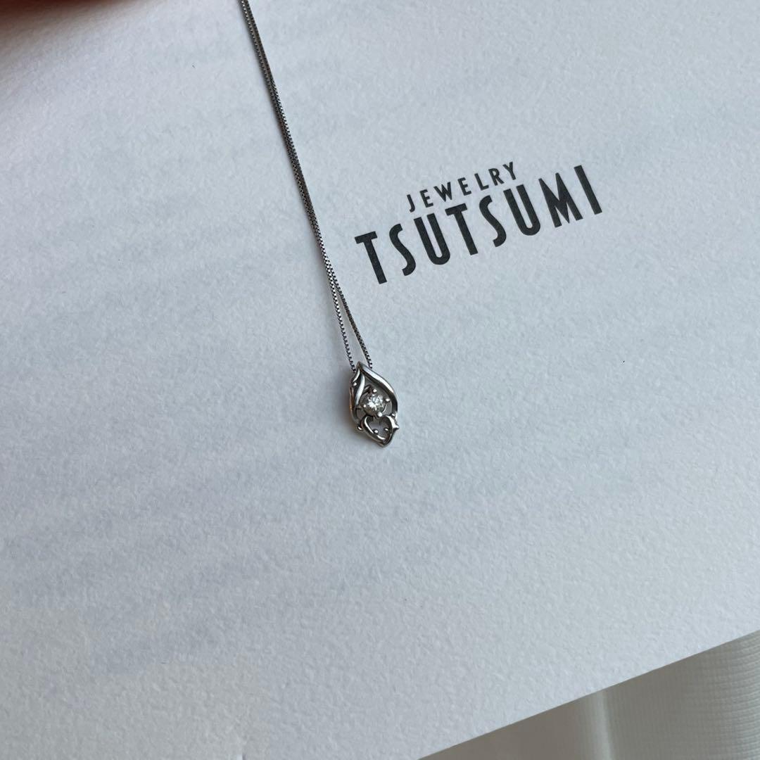 TSUTSUMIプラチナ850 ダイヤモンドネックレス ツツミ 鑑定書付き 美品