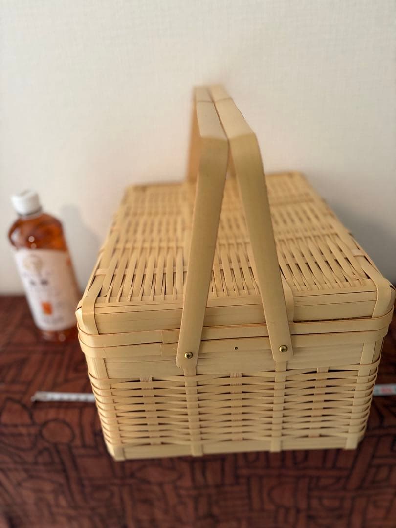 白竹　ピクニックバスケット　1点 竹かご 行楽　お弁当