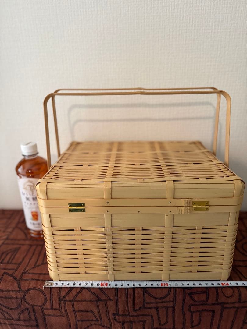 白竹　ピクニックバスケット　1点 竹かご 行楽　お弁当