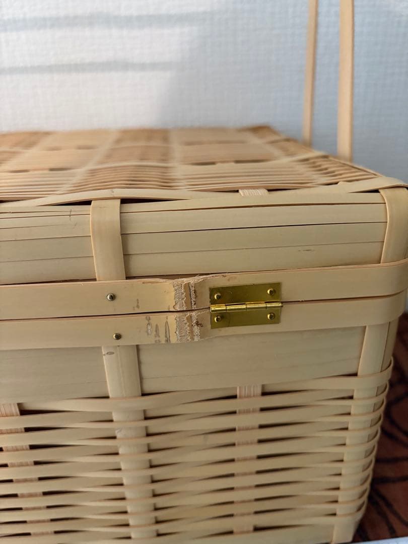 白竹　ピクニックバスケット　1点 竹かご 行楽　お弁当