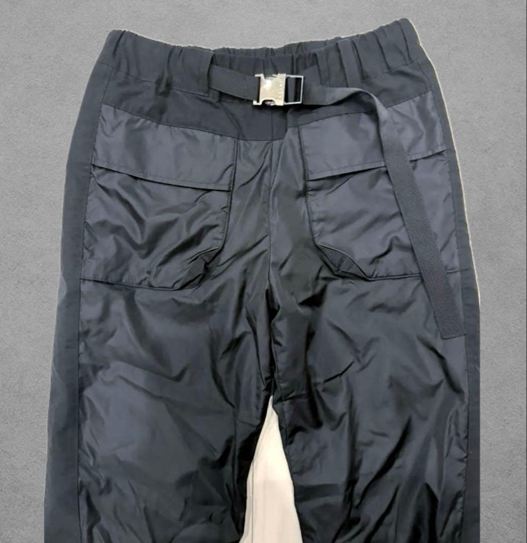 sacai サカイ 22SS ナイロンパンツ ドッキング レディース 黒