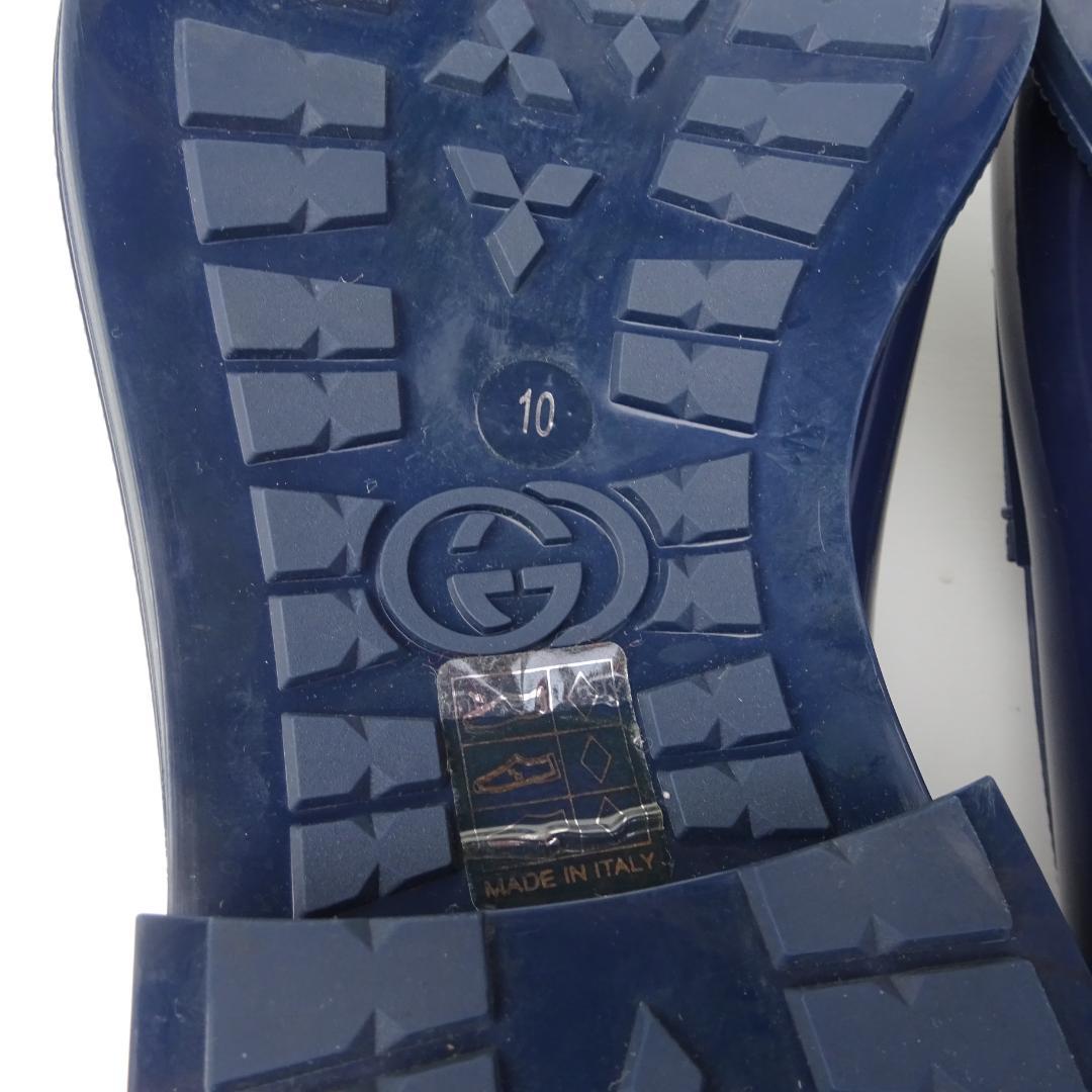 GUCCI グッチ ホースビット ラバーレインシューズ ローファー 雨用紺10