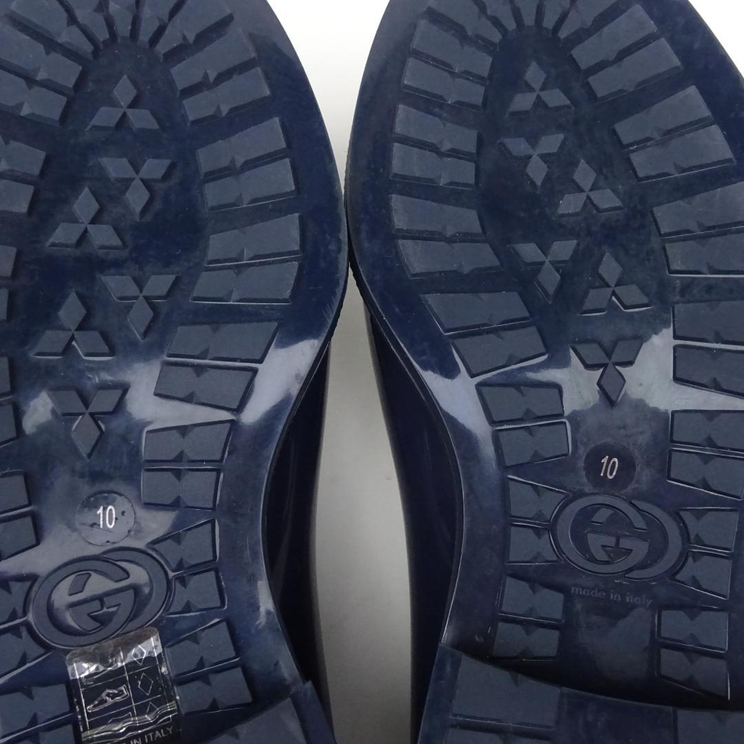 GUCCI グッチ ホースビット ラバーレインシューズ ローファー 雨用紺10