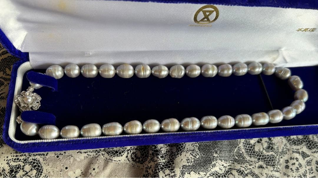 ふ*み様 希少大玉 バロックパールネックレス白蝶真珠　ビンテージ　silver刻