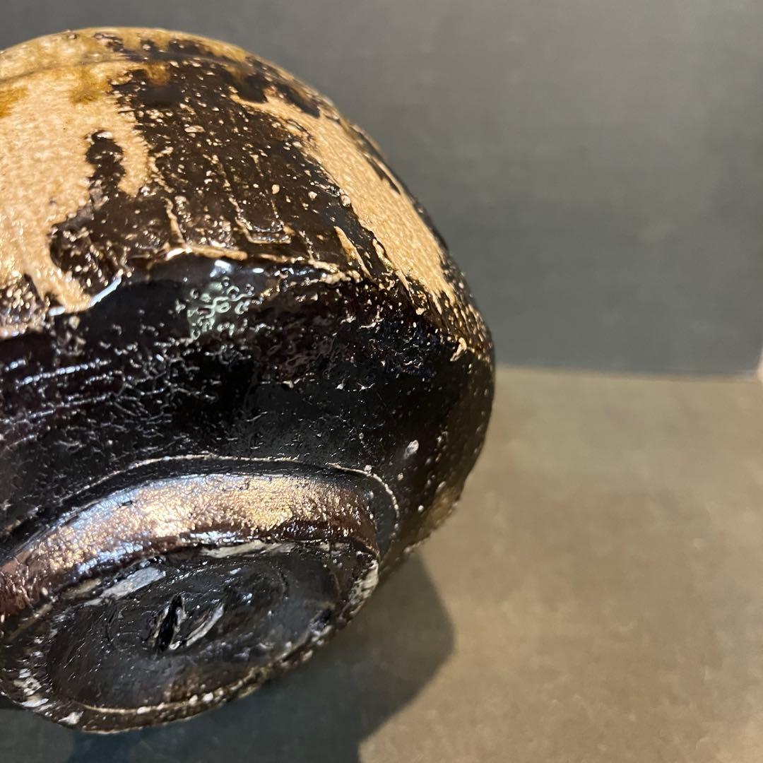 新品　人間国宝　伊勢崎淳　引出黒茶碗／陶歴共布共箱あり　個展購入品　最上位作品