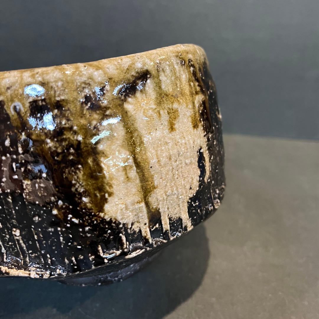 新品　人間国宝　伊勢崎淳　引出黒茶碗／陶歴共布共箱あり　個展購入品　最上位作品