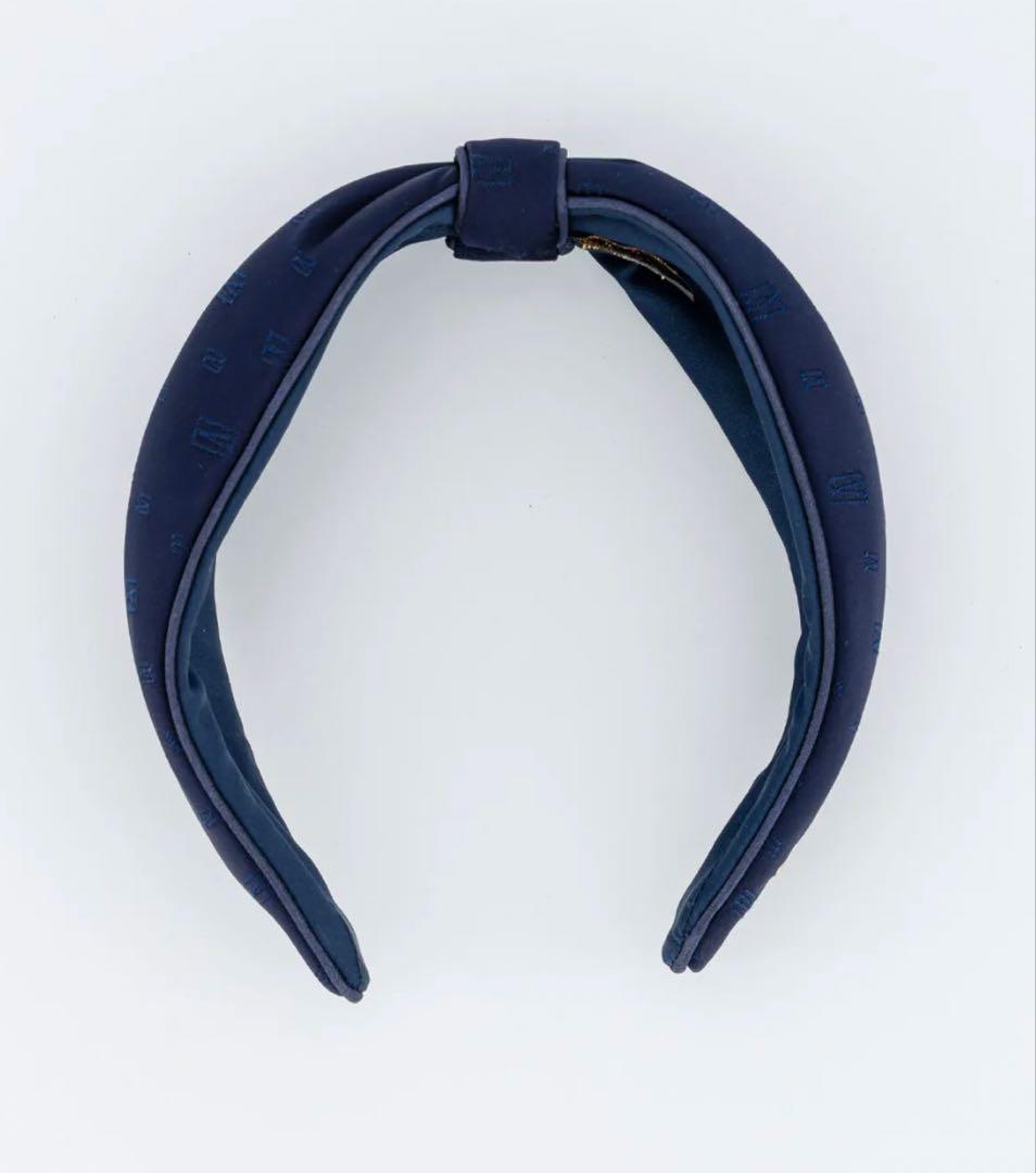 新品 アレクサンドル ドゥ パリ リボン カチューシャ ネイビー