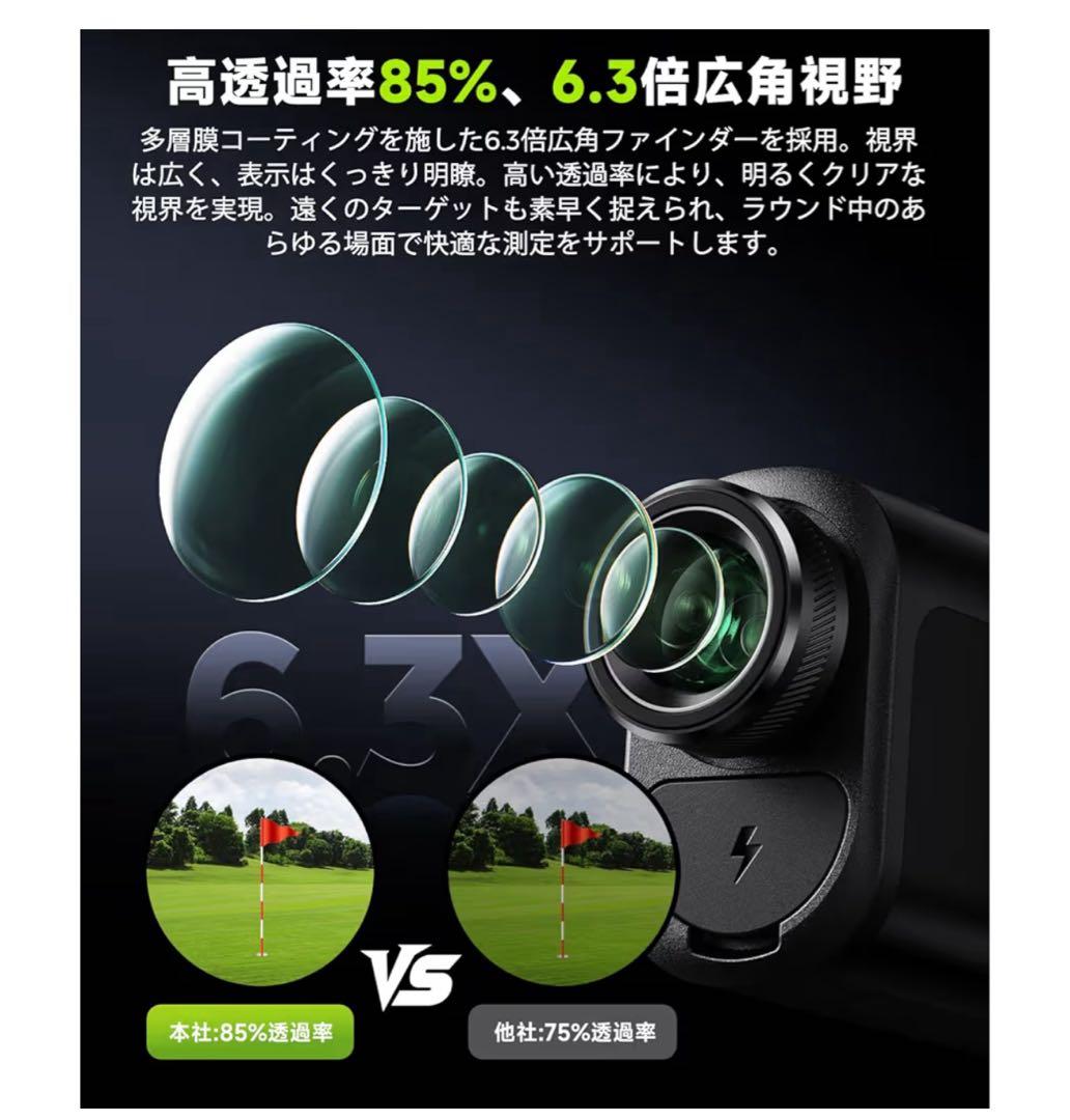 FOSSiBOT F1000 ゴルフレーザー 距離計 ブラック