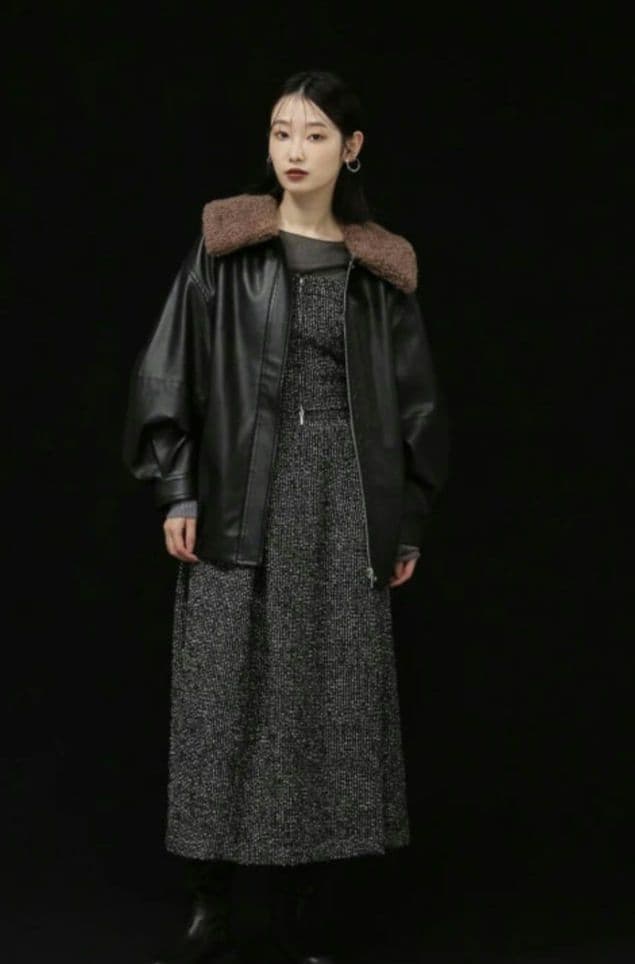 フェイクレザーオーバーサイズジャケット